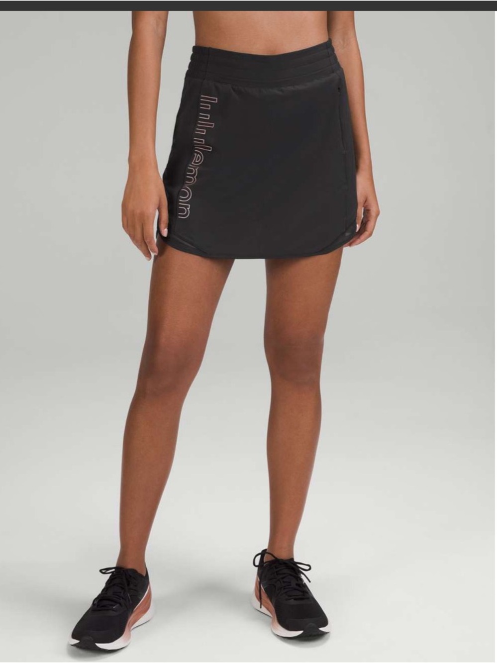 lululemon athletica Hotty Hot High-Rise Skirt - Black with Subtle Logo